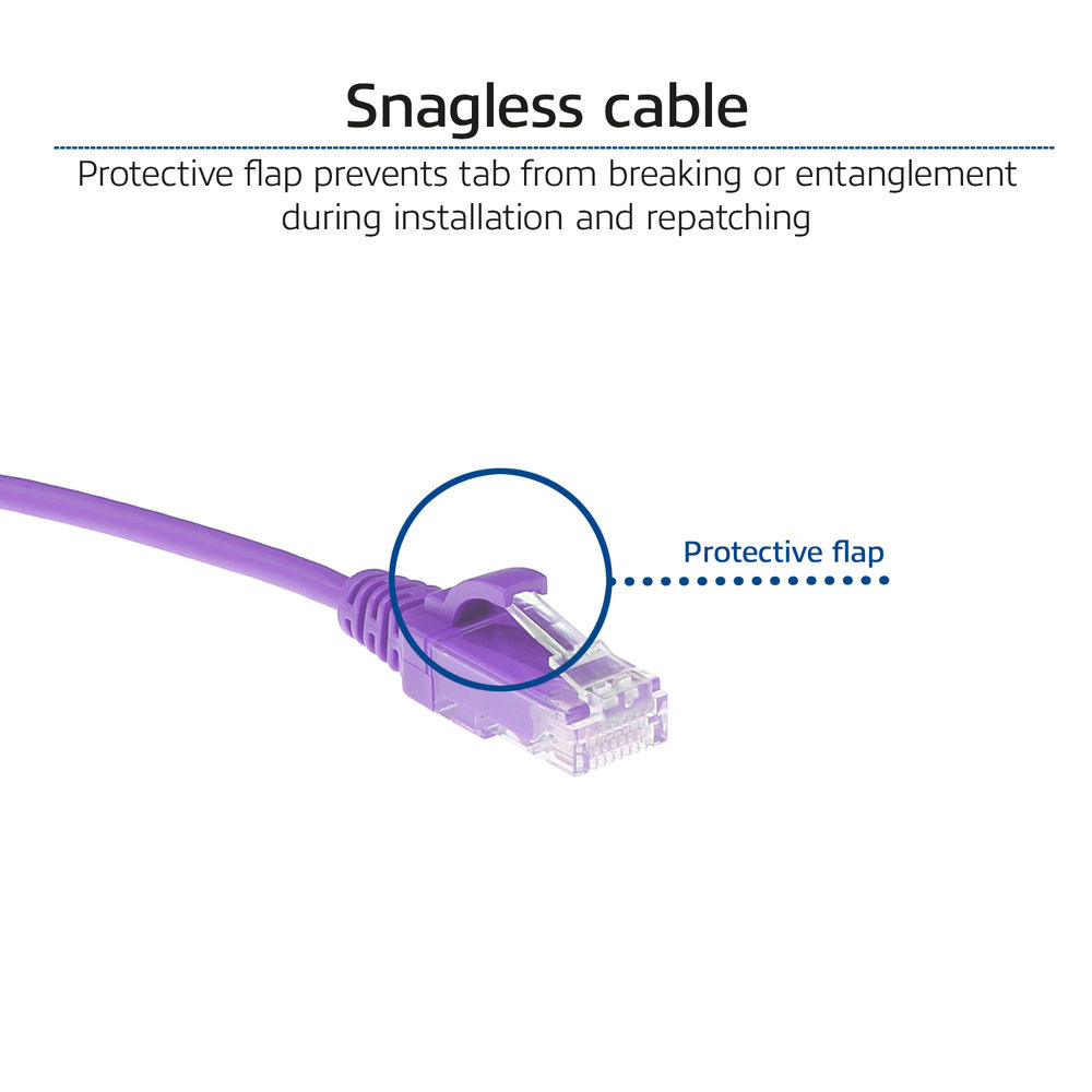 Patchkabel Slimline UTP Cat6 LSZH 2,0m lila - Bild 5