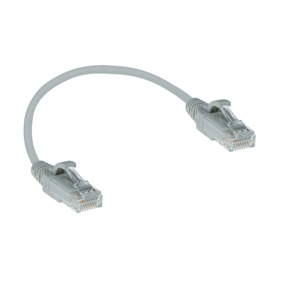 Patchkabel Slimline UTP Cat6 LSZH 15cm grå - Bild 2