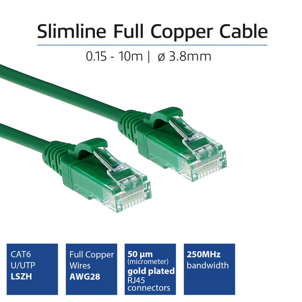 Patchkabel Slimline UTP Cat6 LSZH 1,0m grön - Bild 2