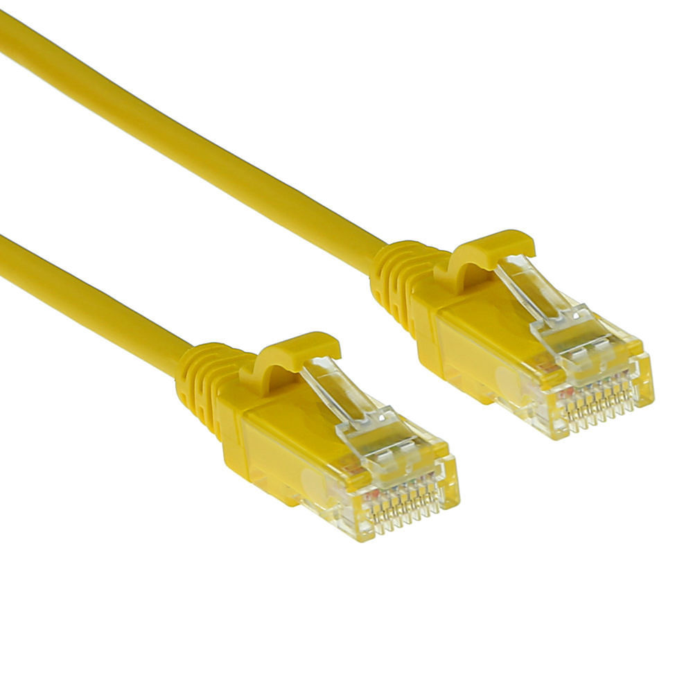 Patchkabel Slimline UTP Cat6 LSZH 15cm gul