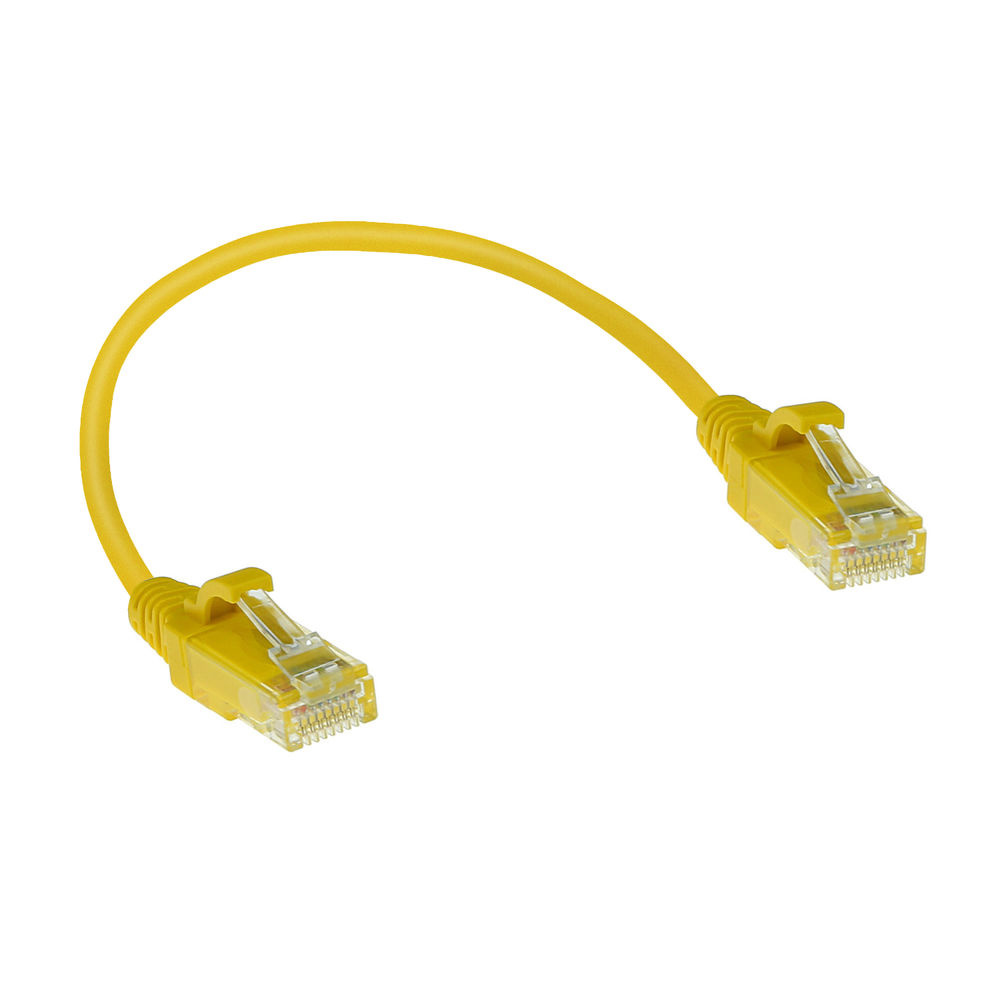 Patchkabel Slimline UTP Cat6 LSZH 15cm gul - Bild 2