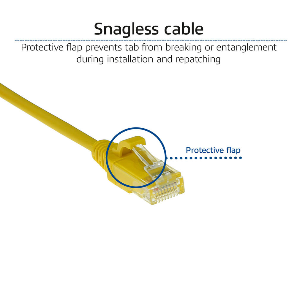 Patchkabel Slimline UTP Cat6 LSZH 15cm gul - Bild 5