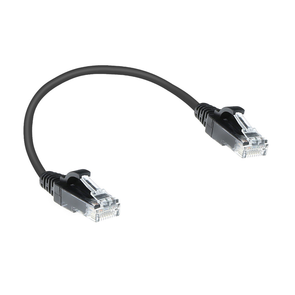 Patchkabel Slimline UTP Cat6 LSZH 25cm svart - Bild 2