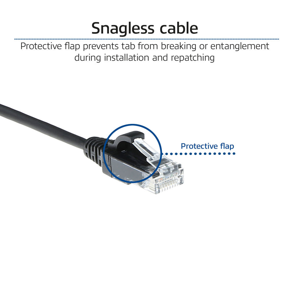 Patchkabel Slimline UTP Cat6 LSZH 1,5m svart - Bild 4