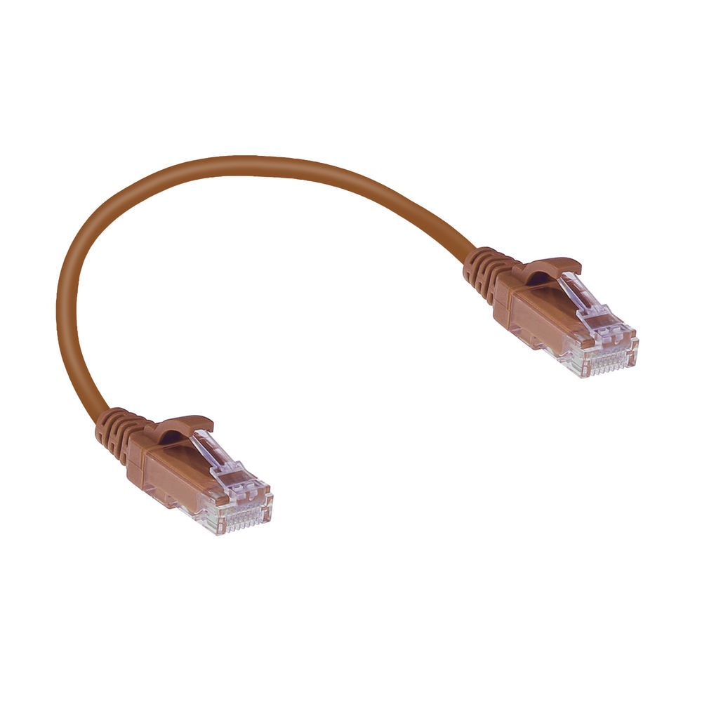 Patchkabel Slimline UTP Cat6 LSZH 50cm brun - Bild 2