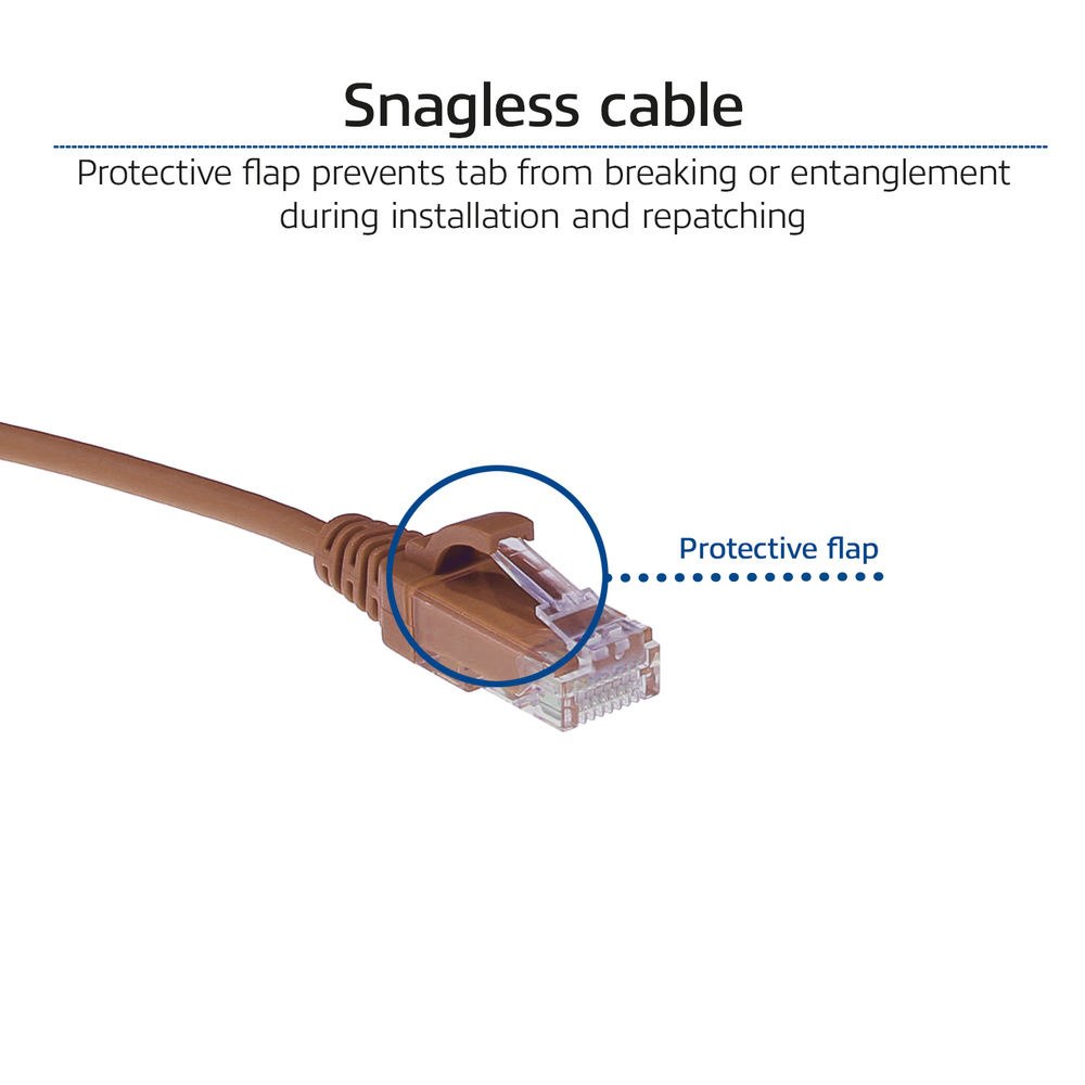Patchkabel Slimline UTP Cat6 LSZH 50cm brun - Bild 5