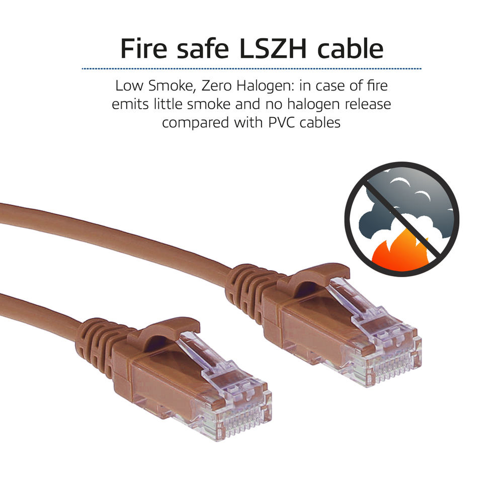 Patchkabel Slimline UTP Cat6 LSZH 50cm brun - Bild 6